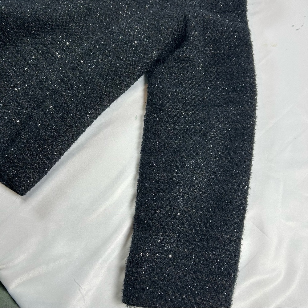 RSVP by Talbots Women’s Black Tweed Pearl-Trim Jacket Elegant Topper Size 10P - Picture 11 of 16